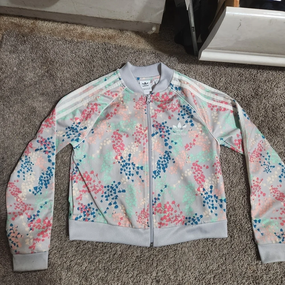 Adidas Girls Floral Track Jacket - Multicolor